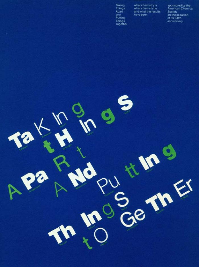 Booklet/Brochure depicts: American Chemical Society (ACS). Taking Things Apart and Putting Things Together 