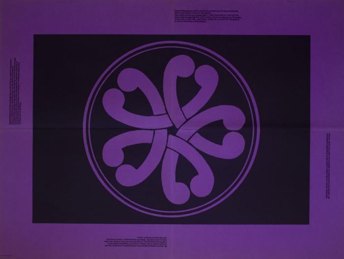 Posters depicts: Abstract circular object on purple paper