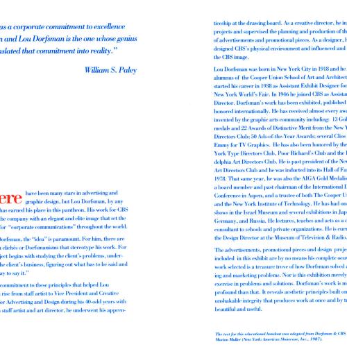 Announcements and invitations depicts: information about dorfsman