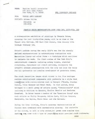 Press Releases depicts: typed press release