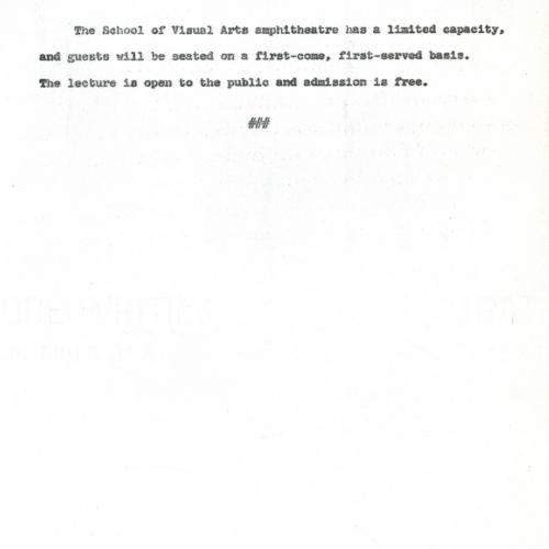 Press Releases depicts: typed press release, page 2 of 2