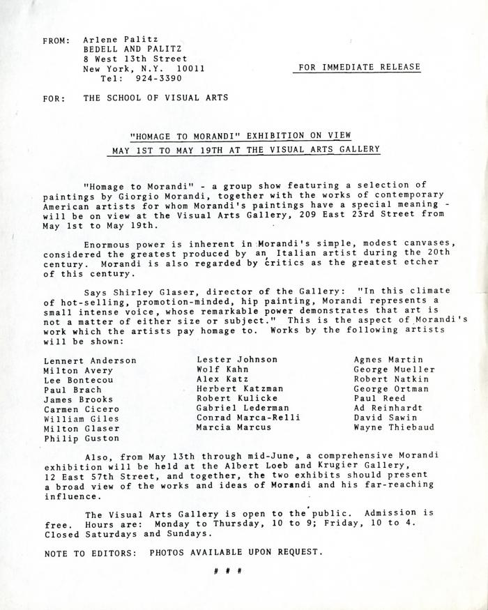 Press Releases depicts: typed press release