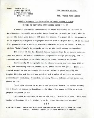 Press Releases depicts: typed press release