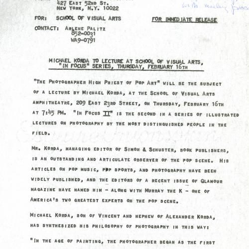 Press Releases depicts: typed description of event