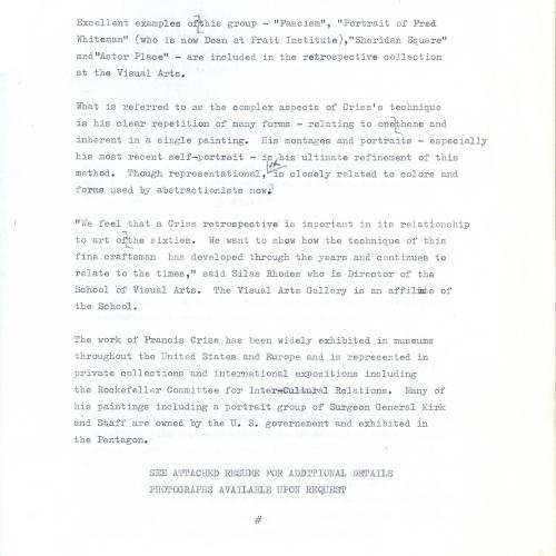Press Releases depicts: typed press release
