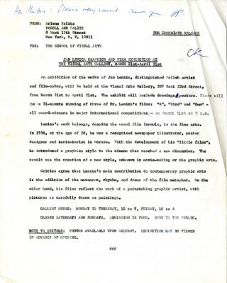 Press Releases depicts: typed press release