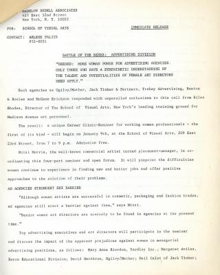 Press Releases depicts: typed description of event