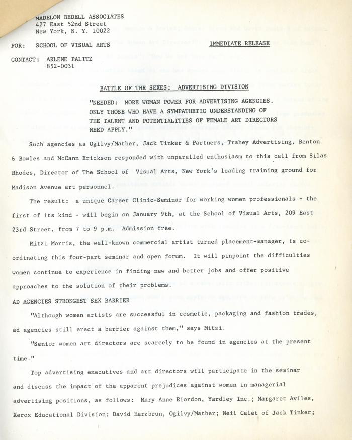 Press Releases depicts: typed description of event