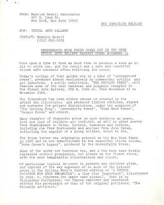 Press Releases depicts: typed press release