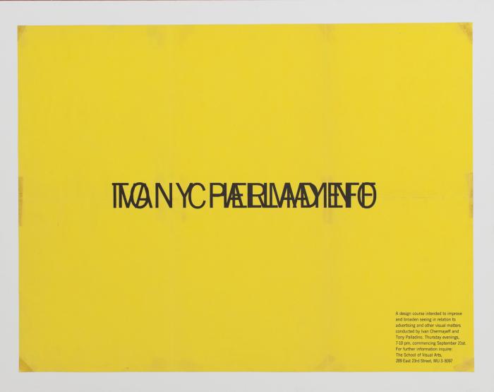 Course Announcements, Posters depicts: Ivan Chermayeff and Tony Palladino's names printed on top of each other