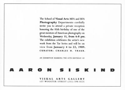 Announcements and invitations depicts: Exhibition announcement