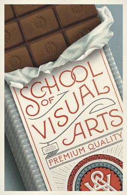 Posters depicts: A chocolate bar emblazoned with the SVA logo, in a partially open blue, red and white wrapper. Supplementary text is on the front of the wrapper.