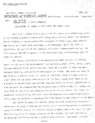 Press Releases depicts: typed description of event