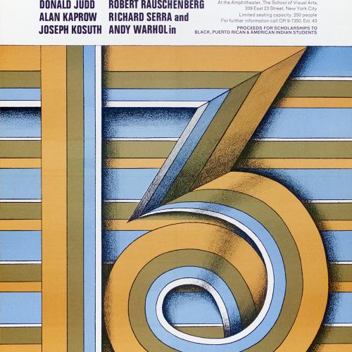 Posters depicts: The number 13 in vertical yellow and blue stripes, which also run vertically
