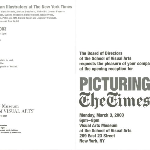 Announcements and invitations depicts: back of exhibition announcement with exhibition details