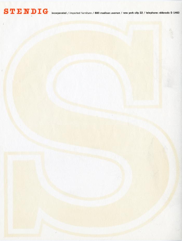 Letterheads/Stationery depicts: Large bold serif "S" with an outer outline.