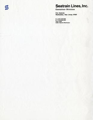 Letterheads/Stationery depicts: 2 opposite turning arrows forming an "S" and company name and address on the left. 