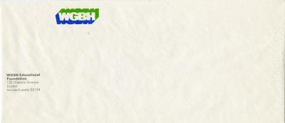 Letterheads/Stationery depicts: 3d "WGBH" letters overlapping in 2 different direction. 