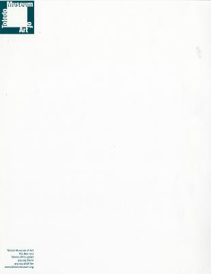 Letterheads/Stationery depicts: Bold outline of a square with "Toledo Museum of Art" inside the outline sticking to the middle on each side. 