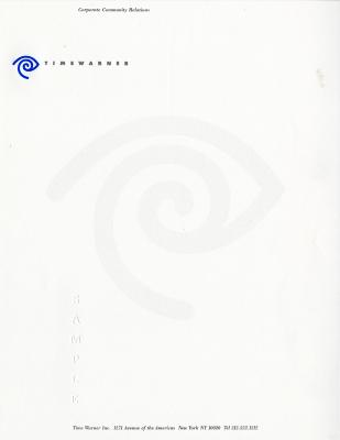 Letterheads/Stationery depicts: Eyeball like- "e" spiral in a smaller as well as transparent larger shape. 