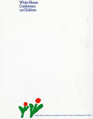 Letterheads/Stationery depicts: 2 simple gouache painted roses on the bottom of a paper cover. 