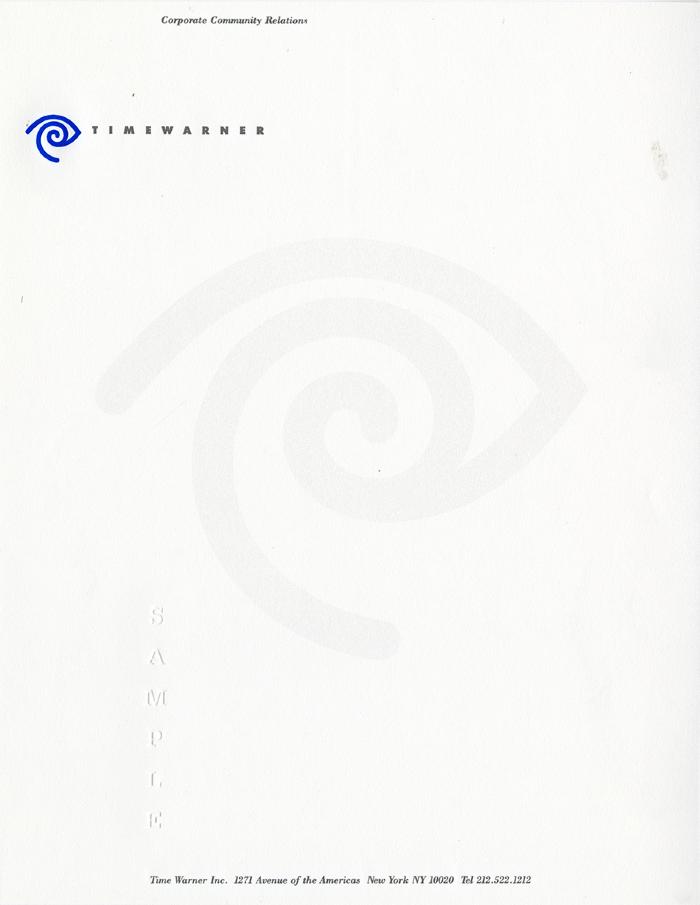 Letterheads/Stationery depicts: Eyeball like- "e" spiral in a smaller as well as transparent larger shape. 