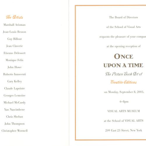 Announcements and invitations depicts: interior of exhibition announcement