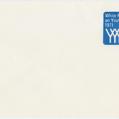 Letterheads/Stationery depicts: 3 sets of 3 overlapping "Y" inside a blue stamp. One smaller set in between a medium and larger sized set. 