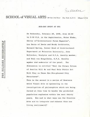 Press Releases depicts: typed description of event