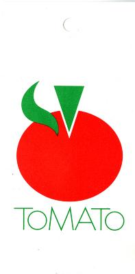 Bulletins and catalogs, Cards depicts: Cut out of a tomato with a large spike facing downward on top.