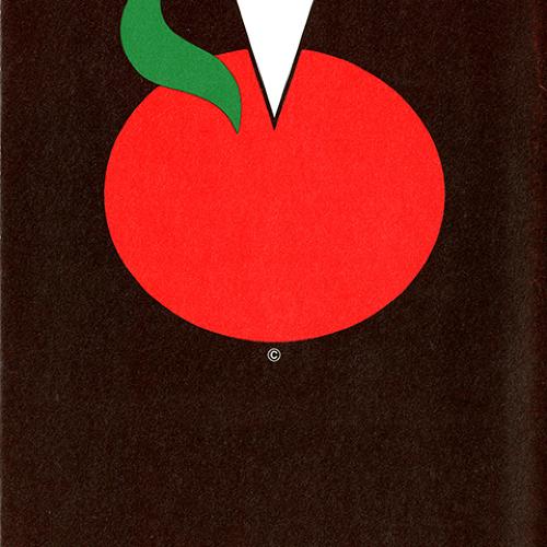 Bulletins and catalogs, Cards depicts: Cut out of a tomato with a large white spike facing downward on top.