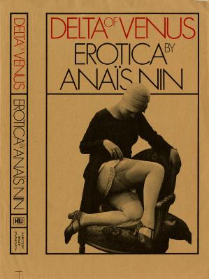 Book Covers depicts: Photograph cut out of a woman kneeling on a chair as she lifts her dress to show off her stockings. 