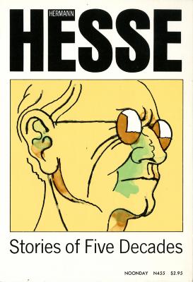 Book Covers depicts: Ink line drawing of an older man with round sunglasses, shaded with blue and orange watercolor. 