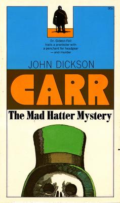 Book Covers depicts: Close up top half of a skull with a large top hat. Above is a large man cloaked with a cane. 