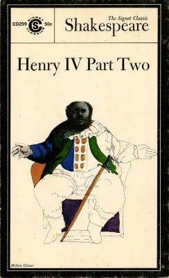 Book Covers depicts: Chubby balding man sitting on a chair with a sword