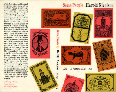 Book Covers depicts: Victorian style illustrations of people, animals and objects within stamp-like rectangles