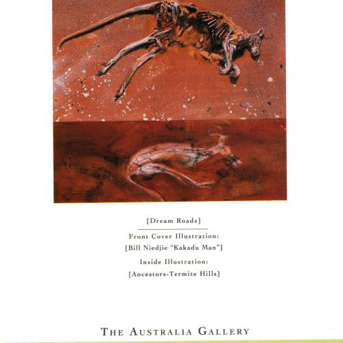 Prints depicts: painting of dead kangaroo and details of gallery location