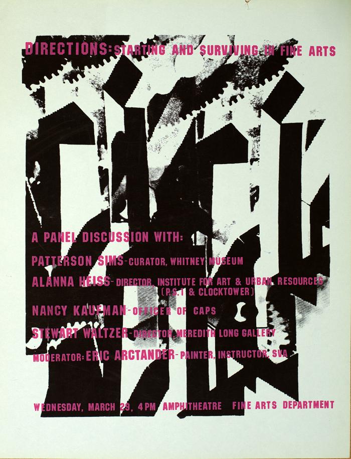 Announcements and invitations depicts: abstract black and white print with pink lettering on top