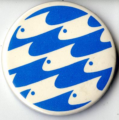 Three-Dimensional Objects depicts: Wave pattern with dots mimicking various fish. 