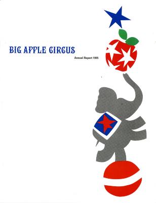 Annual Reports and Corporate Communications depicts: Fabric texture cut out of an elephant on a ball balancing an apple with star cut outs and a star on top of it.