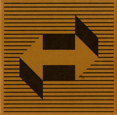 Promotional materials depicts: Optical illusions of 2 three dimensional opposing arrows. 
