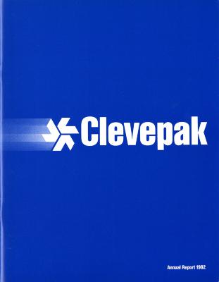 Graphic Standards Manuals, Logos and identities depicts: Shuriken like shape speeding towards "Clevepak" text.