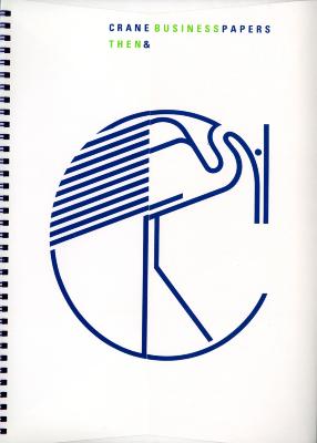 Paper sample/swatch books depicts: Large line graphic of a C forming the shape of a crane with extending lines.