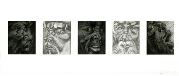 Announcements and invitations depicts: Front of announcement displaying five portraits