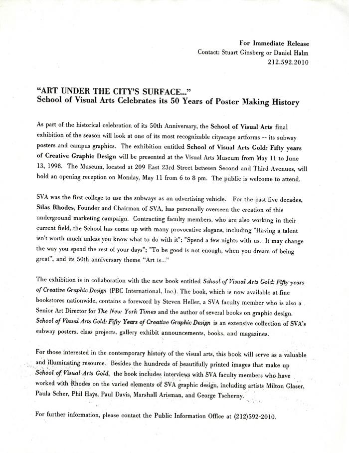 Press Releases depicts: typed press release
