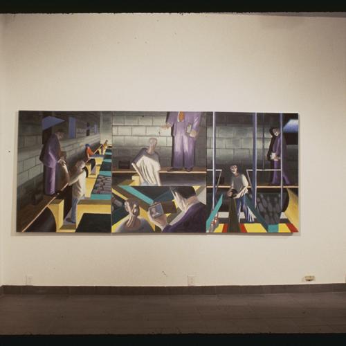 Photographic Materials depicts: artworks displayed in gallery
