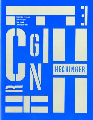 Annual Reports and Corporate Communications depicts: Letters in "Hechinger" arranged in various orientations and sizes.