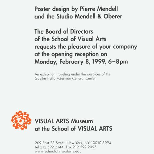 Prints depicts: Back of invitation with exhibition information