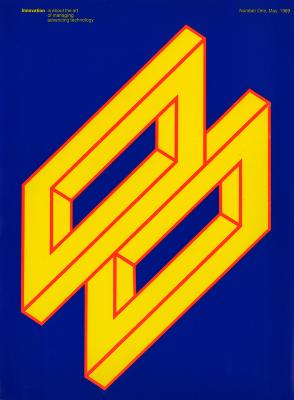 Two overlapping rectangles connected with an optical illusion.