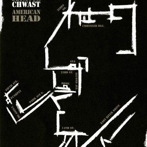 Announcements and invitations depicts: Front of announcement for Seymour Chwast Masters Series Exhibition with a rectilinear portrait of Chwast in profile